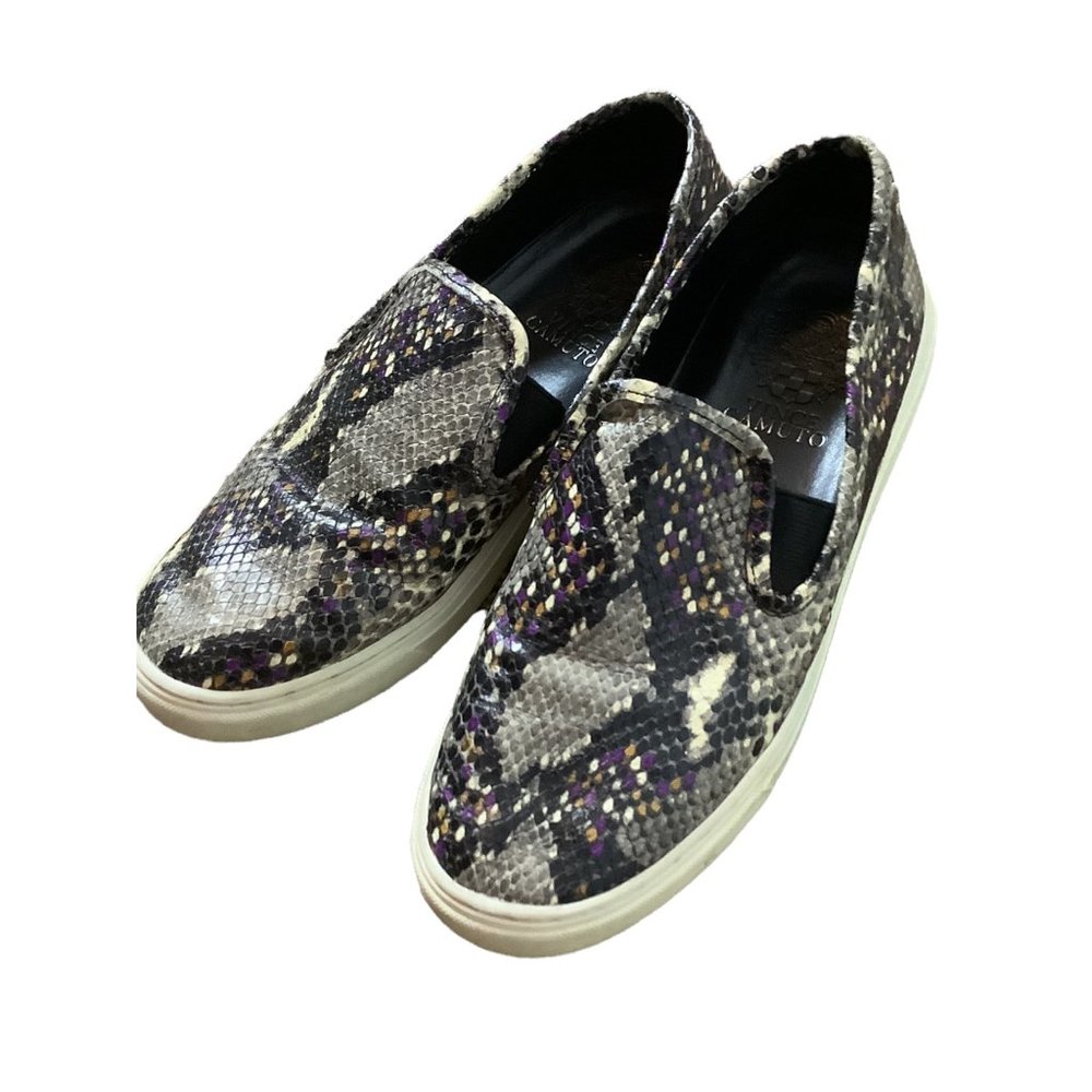 VINCE CAMUTO Black & Purple Snakeskin Print Comfy Slip On Shoes-Size 7